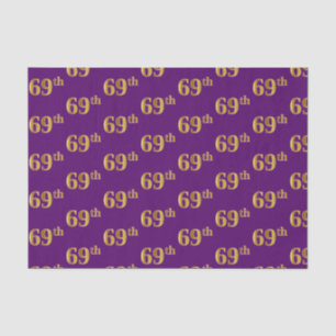 Purple, Faux Gold 69th (Sixty-Ninth) Event Tissue Paper