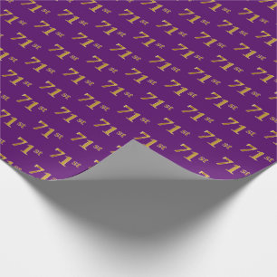 Purple, Faux Gold 71st (Seventy-First) Event Wrapping Paper