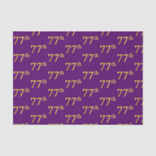 Purple, Faux Gold 77th (Seventy-Seventh) Event Tissue Paper