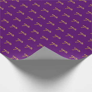 Purple, Faux Gold 7th (Seventh) Event Wrapping Paper