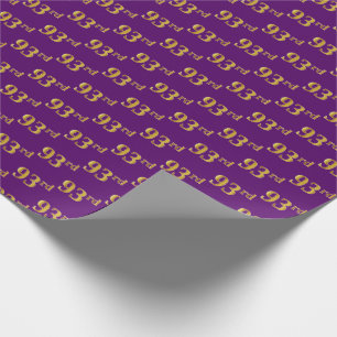 Purple, Faux Gold 93rd (Ninety-Third) Event Wrapping Paper
