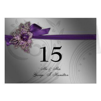 Purple FAUX ribbon vintage brooch Wedding