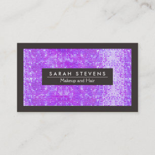Purple FAUX Sequins Fashion and Beauty Business Card