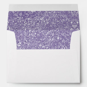 Purple Faux Sparkly Glitter Envelope