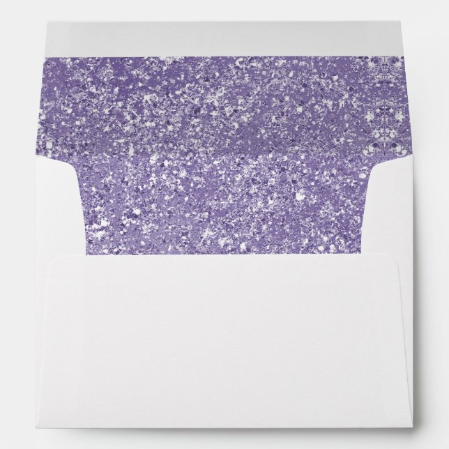 Purple Faux Sparkly Glitter Envelope (Back (Bottom))