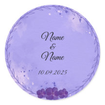 Purple favor stickers