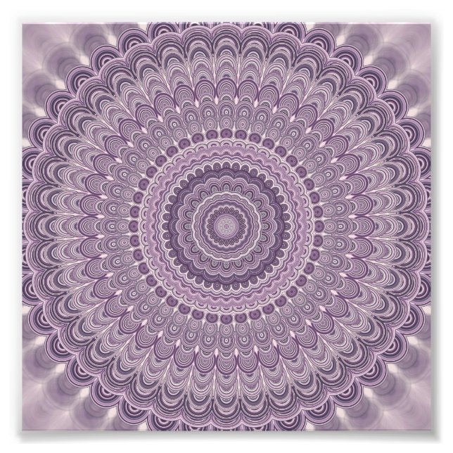 Purple feather mandala photo print (Front)