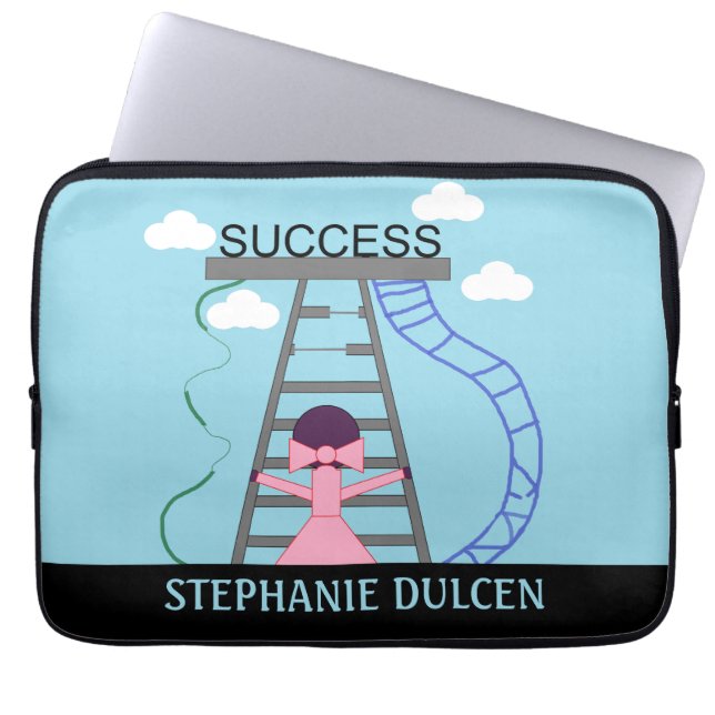 Purple Female Figure Seeks Success Laptop Sleeve (Front)