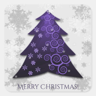 Purple Festive Christmas Tree Sticker