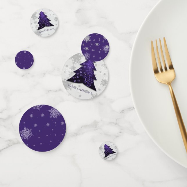Purple Festive Christmas Tree Table Confetti (Group)