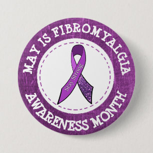 Purple  Fibromyalgia Awareness Month Ribbon Button