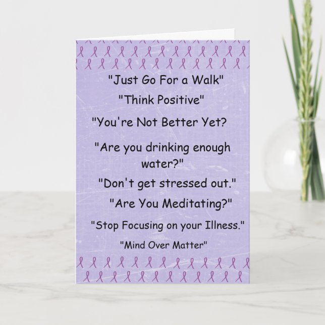 Purple Fibromyalgia "Things I Wont Say"   Card (Front)