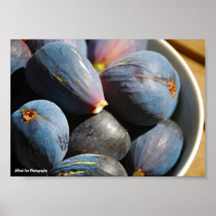 Purple Fig Fruit in Bowl Poster