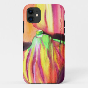 Purple Figs original art watercolor drip painting iPhone 11 Case