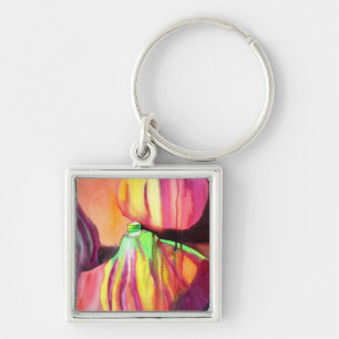 Purple Figs original art watercolor drip painting Key Ring