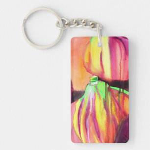 Purple Figs watercolor original art drip painting Key Ring