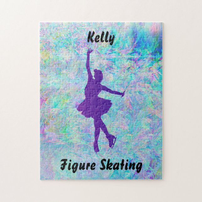 Purple Figure Skater on Frozen Ice Jigsaw Puzzle (Vertical)