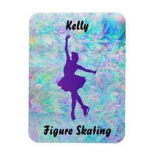Purple Figure Skater on Frozen Ice Magnet