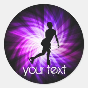 Purple Figure Skating Classic Round Sticker
