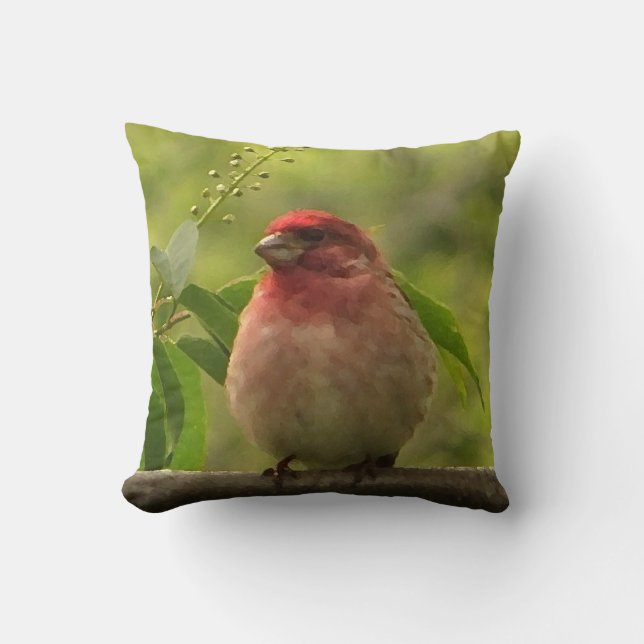 Purple Finch Cushion (Front)