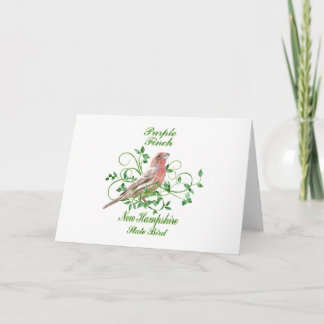 Purple Finch New Hampshire State Bird Card