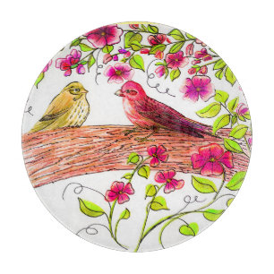 Purple Finch Serving Tray Cutting Board