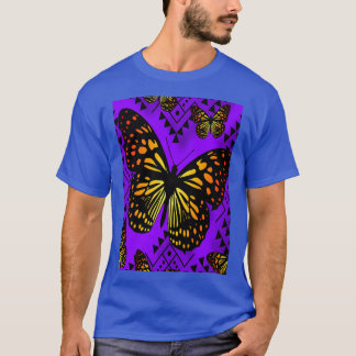 Purple Fire Colour Native Butterfly Design  T-Shirt