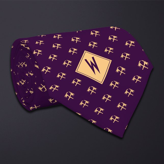 Purple Firefighter Axes Icon Tie (Creator Uploaded)