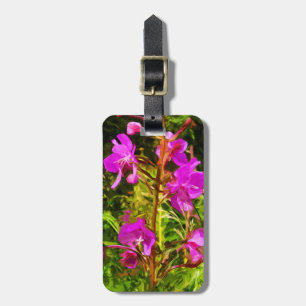 Purple Fireweed Alaska Wildflower Abstract Luggage Tag