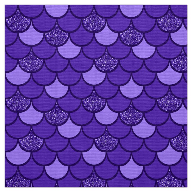 Purple fish scale pattern with glitter effect fabric (Swatch)