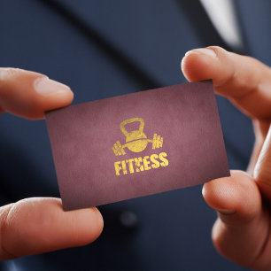 Purple Fitness Personal Trainer Kettlebell Barbell Business Card