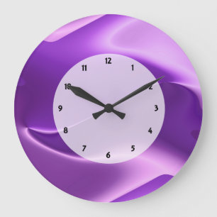 purple flame abstract large clock