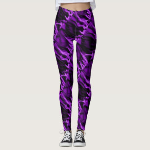 Purple Flame and Black Leggings