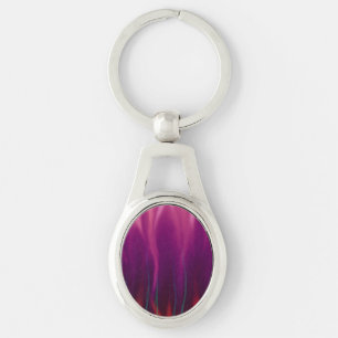 Purple Flames - Fire - Abstract Art Key Ring
