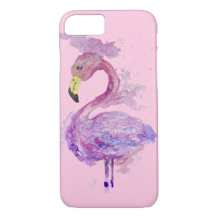 Purple Flamingo Watercolor iPhone 8/7 Case