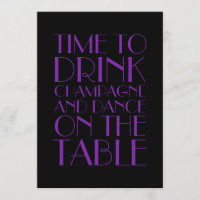 Purple Flapper Birthday Invitation