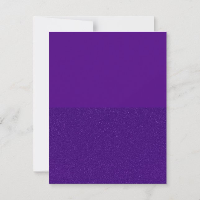 Purple Flat Thank You Card with Glitter Bottom (Front)