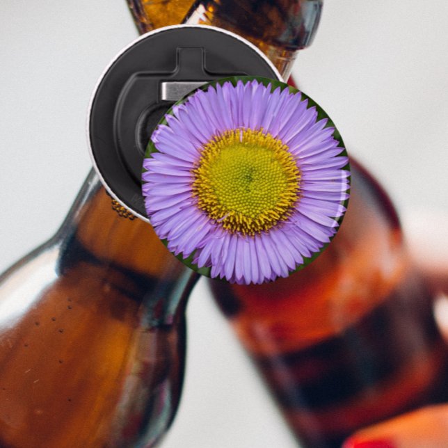 Purple Fleabane Daisy Floral Bottle Opener (In Situ Beer Bottle)