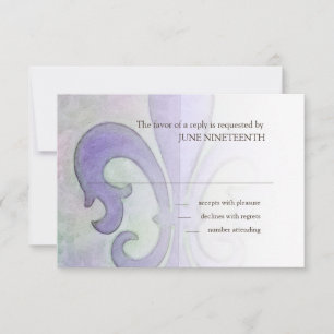 Purple Fleur de Lis Response Card