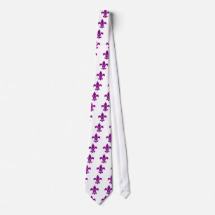 Purple Fleur de Lis Tie