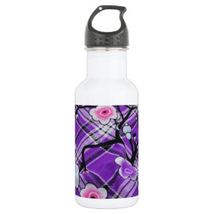 Purple Floral 532 Ml Water Bottle