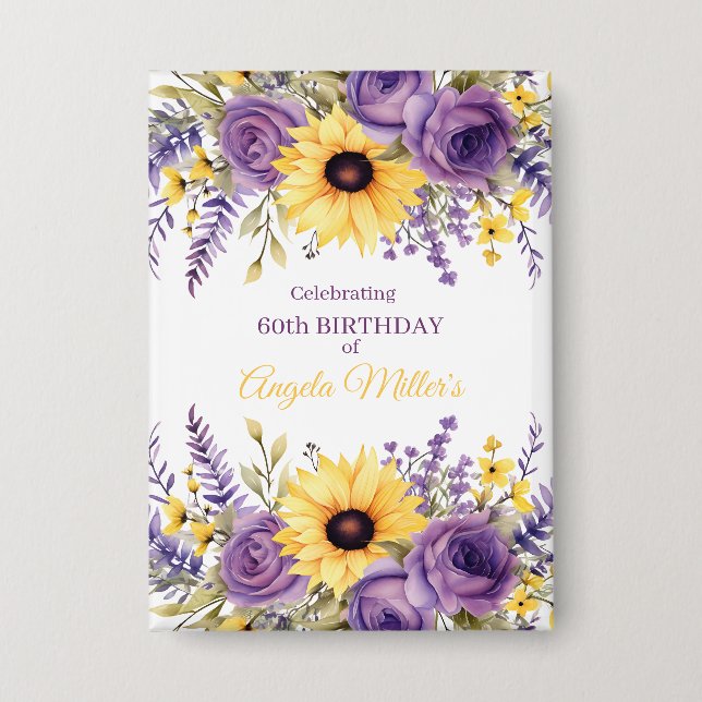 Purple floral 60th birthday party (Front)