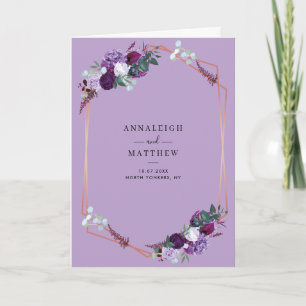 Purple Floral All-in-One Botanical Wedding Invitation