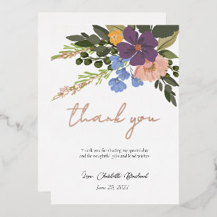 Purple Floral and Greenery Bridal Shower Thank You