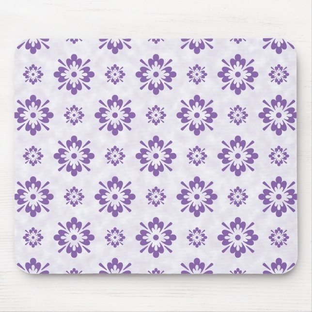 Purple floral art design mouse pad (Front)