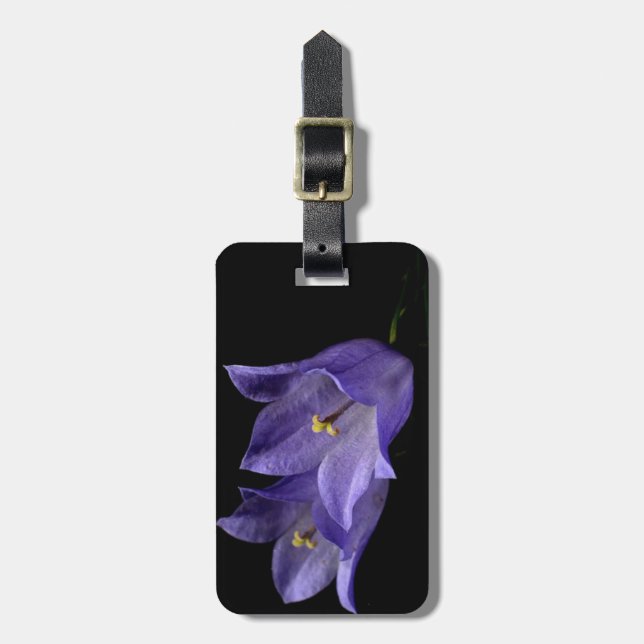 Purple floral art luggage tag (Front Vertical)