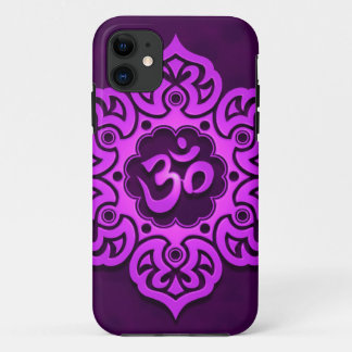 Purple Floral Aum Design iPhone 11 Case