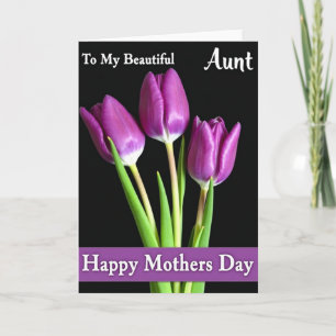 Purple Floral Aunt Mothers Day Card