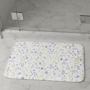 Purple Floral Bath Mat