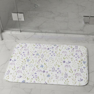 Purple Floral Bath Mat